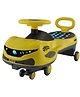 JoyRide SPORTS DLX Light-Up Magic Car Easy Glide Ride-On Toy for Kids  LED Lights, Music & 360° Swivel Wheels Push Swing Car for Indoor Outdoor Fun - Yellow