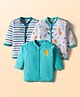 Child World Interlock Knit Full Sleeves Jhablas with Jungle Theme Print & Stripes Pack of 3 - Multicolor