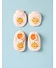 Simply Interlock Knit Mittens & Booties Set With Text Print - Peach