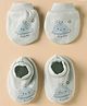 Simply Interlock Mittens & Booties Set with Playful Print - Grey