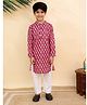 The Mom Store Cotton Knit Full Sleeves Floral Printed Kurta Pyjama Set - Multi Colour