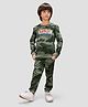 TRESNOVA Cotton Knit Full Sleeves Camouflage Printed Coordinating Antimicrobial Tee & Joggers Set - Camouflage