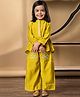READIPRINT Silk Woven Full Sleeves Ethnic Embroidered Kurti With Coordinating Palazzo Set - Golden