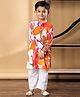READIPRINT Cotton Woven Full Sleeves Abstract Printed Kurta Pyjama Set - Orange