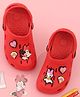 Yellow Bee Disney Perforated Clogs With Minnie Mouse & Daisy Duck Charms - Red