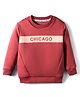 Doreme Fleece Knit Full Sleeves Sweatshirt with Chicago Print - Rust Orange