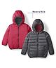 Babyhug Woven Full Sleeves Solid Coloured Reversible Padded Hooded Jacket - Red & Black