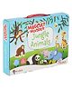 Popcorn Games & Puzzles Magnet Stickers Jungle Animal Adventure 30+ Magnetic Stickers & 2 Play Scenes | Educational Toy for Kids age 3 and Above