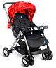 Mee Mee Dream Star Luxury Baby Stroller/Pram | 5 Point Safety Harness, One Hand Fold | Adjustable Seat, Canopy & Footrest | Fully Rotating Wheels for 0-3 Yrs (Red)