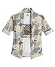 Charchit Cotton Blend Woven Full Sleeves Abstract Printed Shirt & Tee Set - Mustard & Grey
