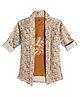 Charchit Cotton Blend Woven Full Sleeves Abstract Printed Shirt With Inner Tee - Coffee