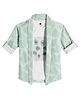 Charchit Cotton Blend Woven Full Sleeves Abstract Printed Shirt With Inner Tee - Light Green