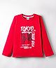Tango Single Jersey Knit Full Sleeves T-Shirt with Tokyo Text Print - Red