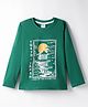 Tango Single Jersey Knit Full Sleeves T-Shirt with Tokyo Japan Text Print - Dark Green
