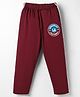 Tango Single Jersey Knit Full Length Track Pant With Los Angeles Text Print - Maroon