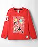Taeko Looper Knit Full Sleeves T-Shirt with Football Print - Red
