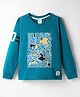 Taeko Looper Knit Full Sleeves T-Shirt with Football Print - Blue