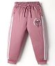 Taeko Single Jersey Knit Full Length Lounge Pant With Text Print - Pink