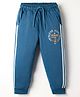 Taeko Single Jersey Knit Full Length Lounge Pant With Text Print - Blue