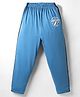 Taeko Single Jersey Knit Full Length Track Pant With Text Print - Light Blue