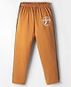 Taeko Single Jersey Knit Full Length Track Pants with Montana Text Print - Golden
