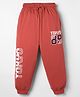 Taeko Single Jersey Knit Lounge Pants Full Length with Tokyo Text Print - Rust Orange