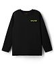 Kookie Kids Single Jersey Knit Full Sleeves Solid Round Neck T-Shirt with Game Text Print - Black