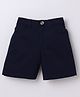 Aww Hunnie Twill Woven Solid Shorts - Blue