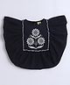 Aww Hunnie 100% Cotton Woven Sleeveless Floral Embroidered Kaftan Top - Black