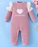Mark & Mia Full Sleeves Romper With Heart Embroidery & Text Print - Purple
