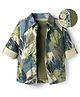OLLINGTON ST. Cotton Full Sleeves Printed Shirt & Inner T-Shirt - Multicolor & Olive Green