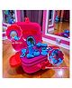 Planet of Toys Beauty Set with Portable Wheel Briefcase Pretend Play Toy for Kids  Blue Makeup Salon Kit | Beauty Suitcase with Accessories