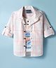 Dapper Dudes Full Sleeves Checked Shirt With Typography Printed Tee Set - Orange