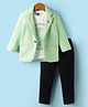 Dapper Dudes Freestyle Flying Text Printed Tee & Trousers With Full Sleeves Blazer Set - Pista