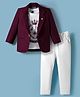 Dapper Dudes Dream Achiever Text Printed Tee & Trousers With Full Sleeves Blazer Set - Pink