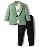 Dapper Dudes Full Sleeves Blazer With Dream Achiever Text Printed Tee & Pant Set - Light Green