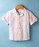 Dew Drops Cotton Woven Half Sleeves Printed Shirt - Orange