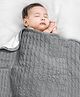 Babyhug Premium Cotton Knitted & Fur All Seasons Blanket - Grey| New Born & Toddler Blanket| Baby Skin Friendly| Super Soft Material| Easy to Washable| Breathable Fabric| Warm & Cozy| Boys and Girls