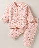 Tango Interlock Knit Full Sleeves Co-ords Night Suit With Animal Print - Pink