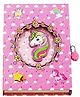 Rushabh Novelty Notebook 1708 Pink Unicorn lock dairy 96 Pages Ruled