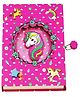 Rushabh Novelty Notebook 1708 Dark Pink Unicorn lock dairy 96-Pages Ruled