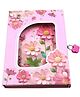 Rushabh Novelty Notebook 2404 Pink Flowers design lock dairy 96-Pages Ruled