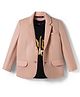 Pine Kids Knit Full Sleeves Solid Blazer With Printed Inner Tee - Pink