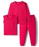 Babyhug Knit Full Sleeves Solid Thermal Set With Vest - Red