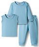 Babyhug Knit Full Sleeves Thermal Inner Wear Set - Light Blue