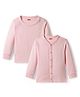 Babyhug Knit Full Sleeves Solid Color Front open & Pullover Thermal Inner Wear Vest Pack of 2 - Pink