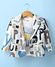 Babyhug Knit Full Sleeves Text Printed Blazer with T-Shirt - White
