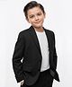 Pine Kids Knit Full Sleeves Solid Blazer - Black