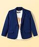 Pine Kids Knit Full Sleeves Solid Blazer with Printed Inner Tee - Blue