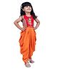 Twisha Cotton Woven Sleeveless Beads Embellished Lord Krishna Designed Jumpsuit - Red & Orange